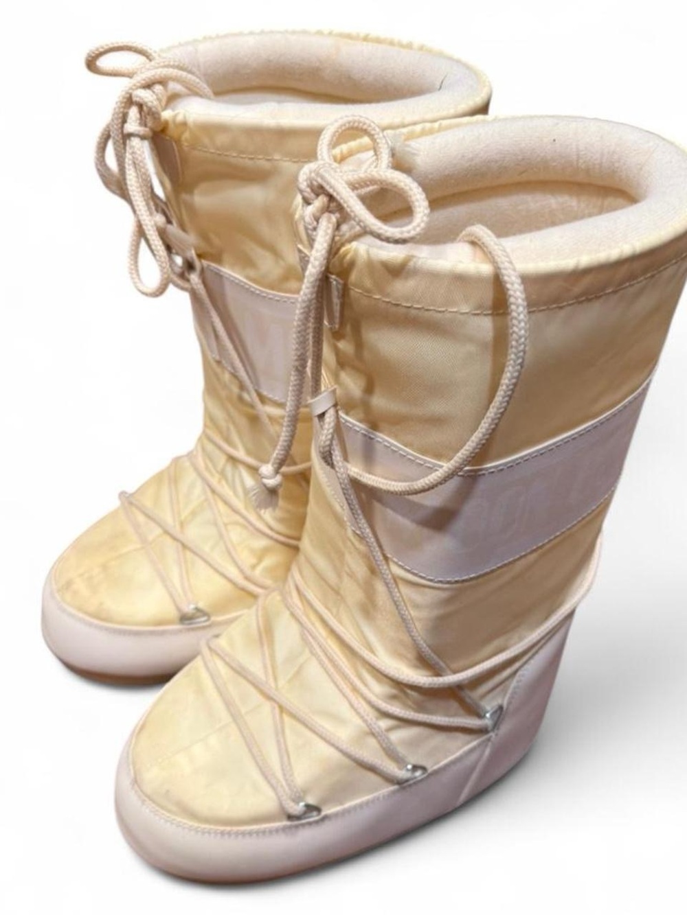 Moon Boot Icon Nylon Apres Ski Snow Boots Cream White